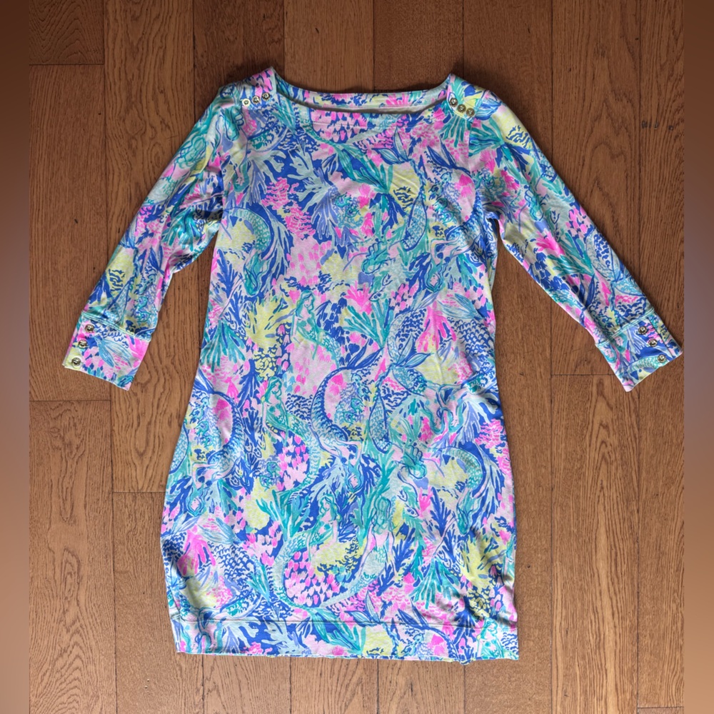 Lilly Pulitzer UPF +50 Sophie Dress SZ S Multi Mermaids Cove - Picture 4 of 16